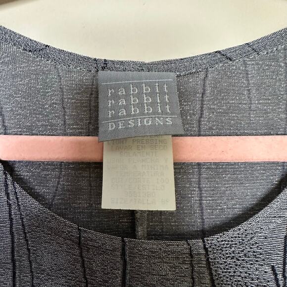 90s Vintage Rabbit Designs Gray Fairy Firefly Dress Goth Grunge Midi Slinky Sz 8 - Picture 5 of 8